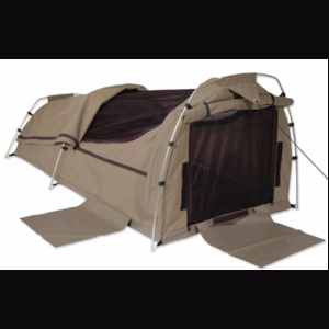 Sahara Nomad King Single Dome Canvas Swag & Bag - Brown