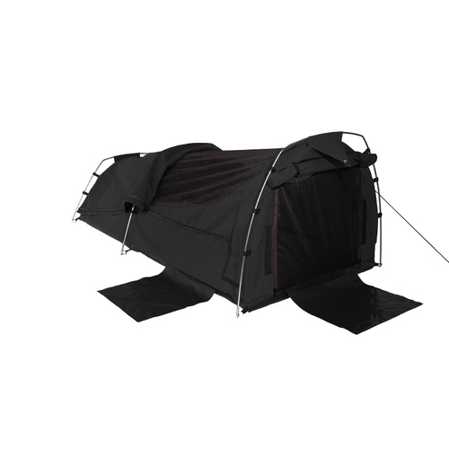 Sahara Nomad King Single Dome Canvas Swag with Bag - Black
